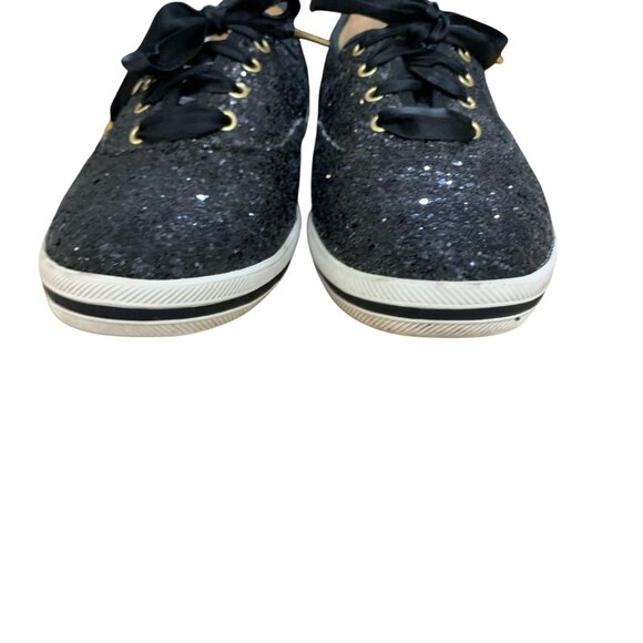 Keds x Kate Spade Sneakers Womens 8.5 Black Glitter Low Top Shoes‎ Event Party - Picture 4 of 16